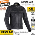 Bandit 92X Black Goat Nappa Premium Motorcycle Leather Jacket | Alive Moto