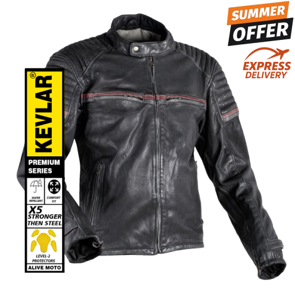 Stealth 92x Vintage black goat nappa premium leather jacket