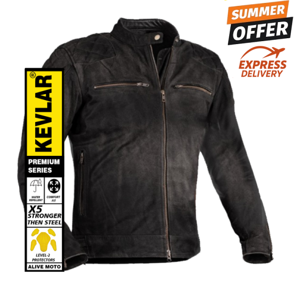 Premium Blake vintage Black motorcycle leather jacket