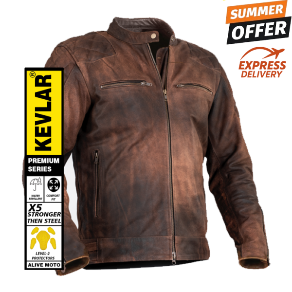 Premium Blake Vintage Brown motorcycle leather jacket
