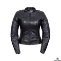 Lady Rocker black motorcycle leather jacket