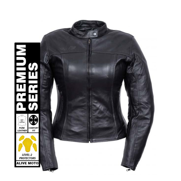 Lady Rocker black motorcycle leather jacket Lady Rocker black motorcycle leather jacket