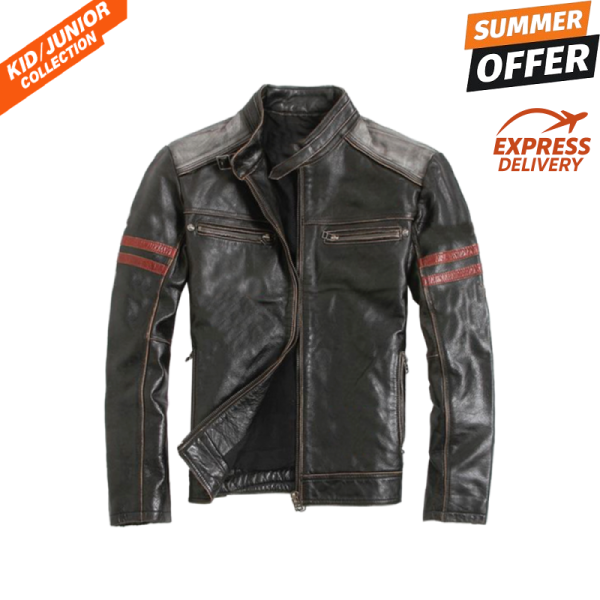 JUNIOR KID TYRANNI MOTORCYCLE LEATHER JACKET