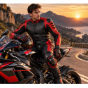 ATA Savage Red One-Piece Motorcycle Leather Suit – Full-Coverage Racing Suit | Alive Moto