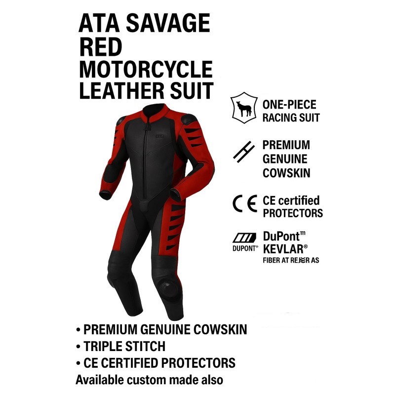 Ata savage red motorcycle leather one-piece suit Ata savage red motorcycle leather one-piece suit