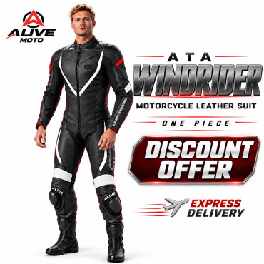 ATA Windrider Motorcycle Leather Suit – One-Piece CE Racing Suit | Alive Moto