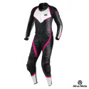 Alive Lady pink motorcycle leather two-piece suit