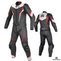ATA Fortune Red Combo motorcycle leather  two piece suit