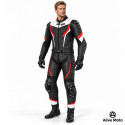 ATA Fortune Red Combo Two-Piece Motorcycle Leather Suit – Alive Moto