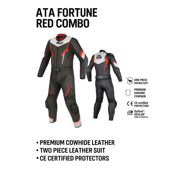 ATA Fortune Red Combo motorcycle leather  two piece suit ATA Fortune Red Combo motorcycle leather  two piece suit
