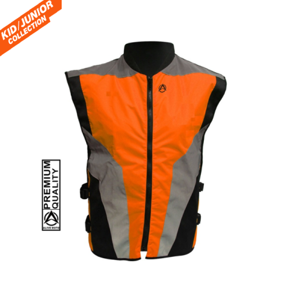 Black Reflex Orange Motorcycle Vest