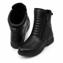Women's Motorcycle Black Boots Leather All-Round Boots with 2 Zippers CE-level 2 (EN-13634:2017)