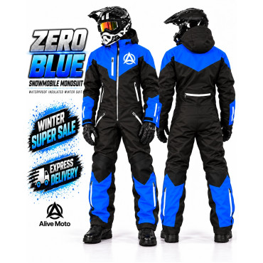Zero Blue Snowmobile Monosuit – Waterproof Insulated Winter Suit – Alive Moto Zero Blue Snowmobile Monosuit – Waterproof Insulated Winter Suit – Alive Moto
