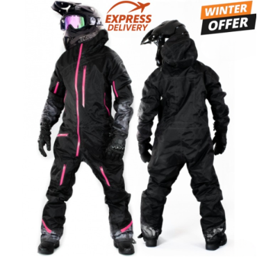 Lady Evolution base black Pink  overall Snowmobile Suit