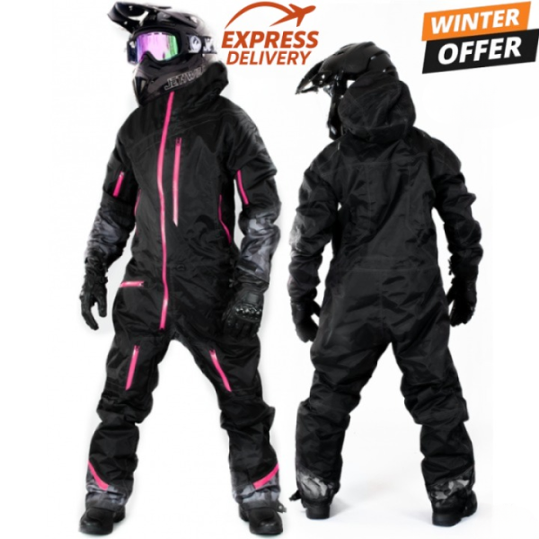 Lady Evolution base black Pink  overall Snowmobile Suit Lady Evolution base black Pink  overall Snowmobile Suit
