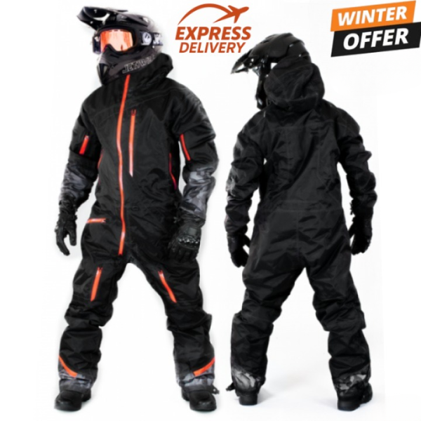 Evolution orange dark camo overall snowmobile suit Evolution orange dark camo overall snowmobile suit