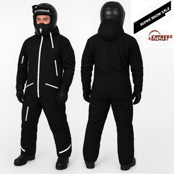 Men's Evolution Base Black White overall Snowsuit Men's Evolution Base Black White overall Snowsuit