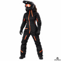 Lady Evolution Base Black Orange Snowmobile Monosuit – Waterproof Insulated Winter Suit – Alive Moto