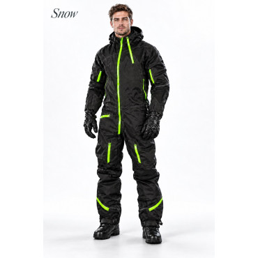 Evolution Base Black Green Snowmobile Monosuit – Waterproof Insulated Winter Suit - Alive Moto 