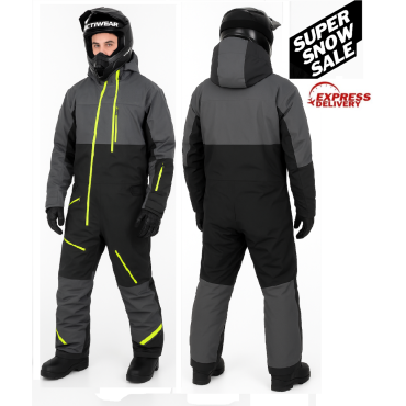 Evolution Base Black Arctic Grey Overall ATV/Snowmobile Snowsuit