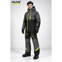 Evolution Base Black Arctic Grey Snowmobile Monosuit – Waterproof Insulated Winter Suit - Alive Moto