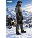 Evolution Base Black Arctic Grey Snowmobile Monosuit – Waterproof Insulated Winter Suit - Alive Moto
