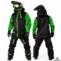 Forrest Base Black Textured Green Snowmobile Monosuit – Waterproof Insulated Winter Suit - Alive Moto