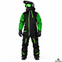 Forrest Base Black Textured Green Snowmobile Monosuit – Waterproof Insulated Winter Suit - Alive Moto