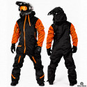 Forrest Base Black Textured Orange Snowmobile Monosuit – Waterproof Insulated Winter Suit – Alive Moto