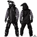 Forrest Base Black Textured Grey Snowmobile Monosuit – Waterproof Insulated Winter Suit – Alive Moto