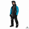 Forrest Base Black Textured Sky Blue Snowmobile Monosuit – Waterproof Insulated Winter Suit – Alive Moto