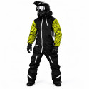 Forrest Base Black Textured Yellow Snowmobile Monosuit – Waterproof Insulated Winter Suit – Alive Moto