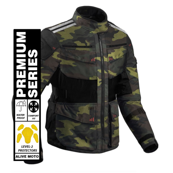 Roadway Dark Camo Forest all weather motorcycle touring jackets