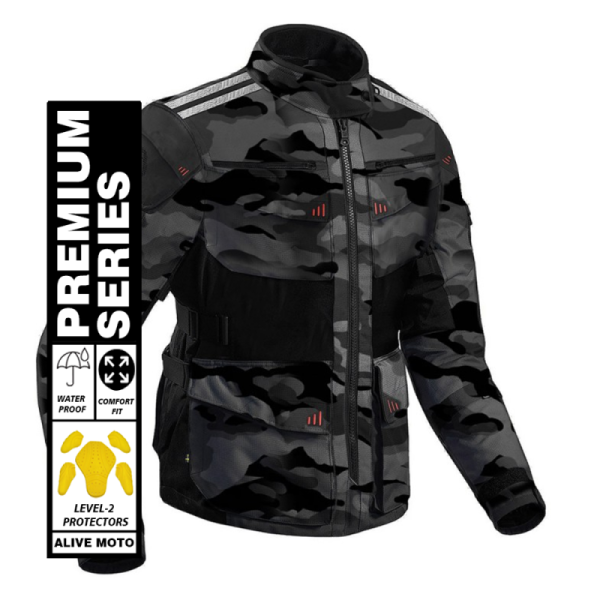 Roadway Dark Camo all weather motorcycle touring jacket