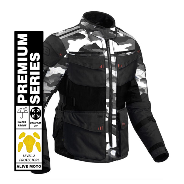 Roadway Cambo White motorcycle touring jackets