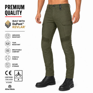Cargo kevlar olivegreen gt-rider CE 17092A motorcycle jeans Cargo kevlar olivegreen gt-rider CE 17092A motorcycle jeans