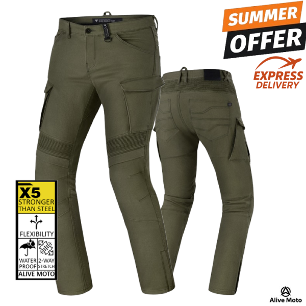 Cargo kevlar olivegreen gt-rider CE 17092A motorcycle jeans
