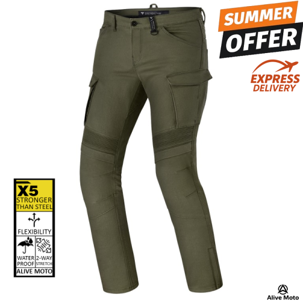 Lady cargo kevlar olivegreen CE-17092 A motorcycle jeans