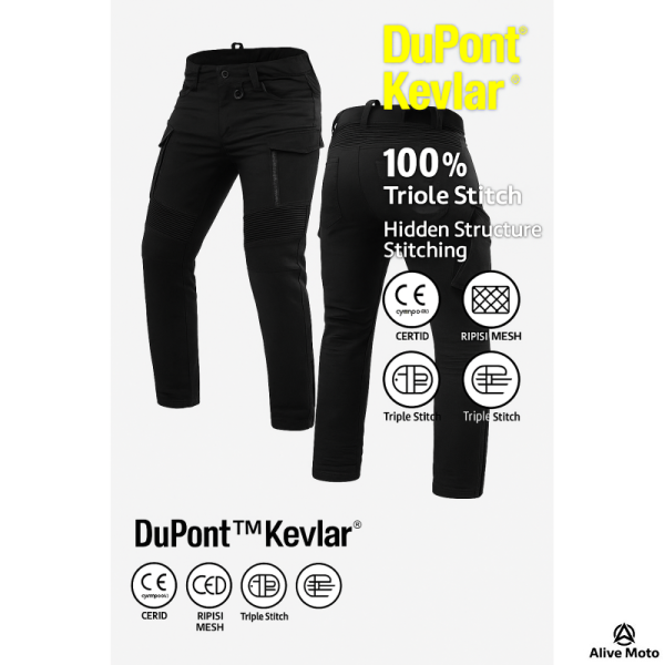 CARGO JET-BLACK GT-RIDER MOTORCYCLE JEAN PANT CE 17092 A