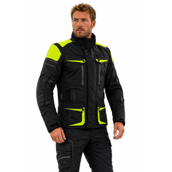 Premium Dynatech Lemon Flour Black motorcycle textile jacket