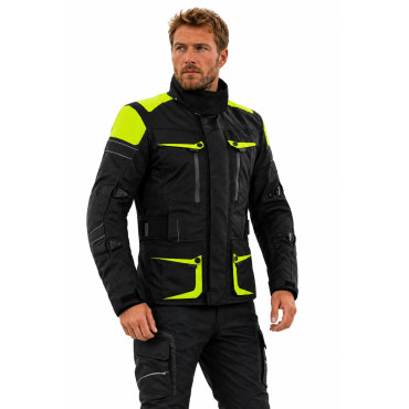 Premium Dynatech Lemon Flour Black motorcycle textile jacket
