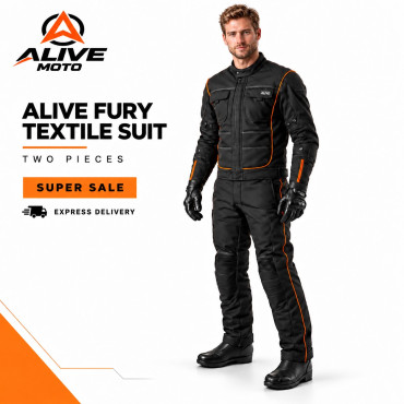 Fury Two-Piece Motorcycle Textile Suit – Waterproof Touring Suit – Alive Moto Fury Two-Piece Motorcycle Textile Suit – Waterproof Touring Suit – Alive Moto
