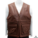 Motorcycle Thor brown leather vest