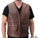 Motorcycle Thor brown leather vest