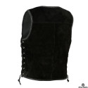 Premium nubuck black leather vest