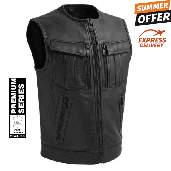 Premium armour fullbody dual zip leather vest Premium armour fullbody dual zip leather vest
