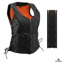 Lady biker retro leather vest