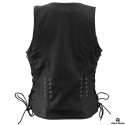 Lady biker retro leather vest