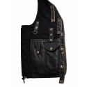 Tony black leather vest