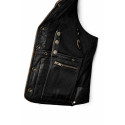 Tony black leather vest